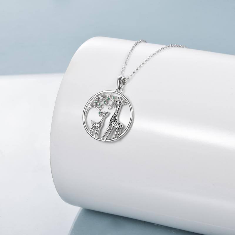 Collier pendentif girafe en argent sterling-5