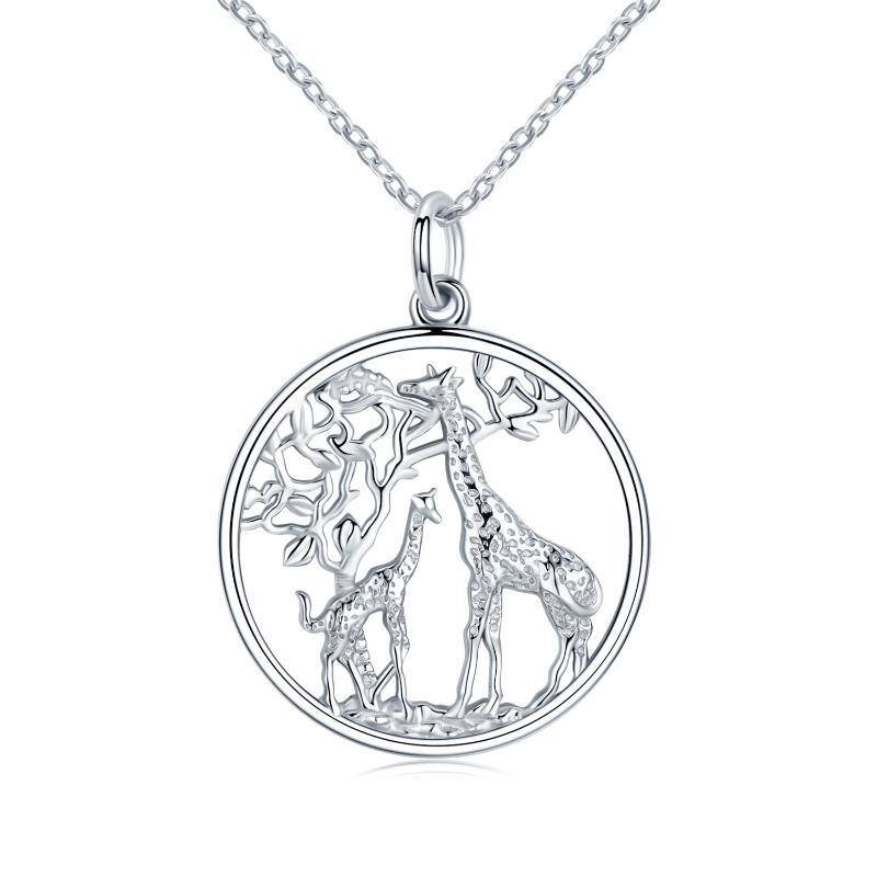 Collier pendentif girafe en argent sterling-1