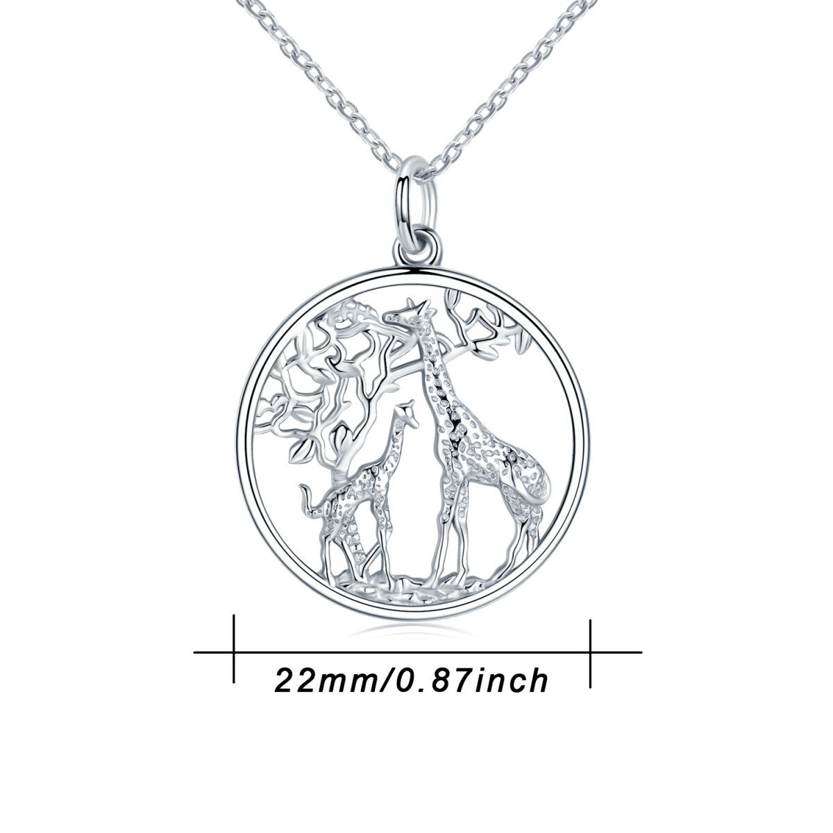 Collier pendentif girafe en argent sterling-6