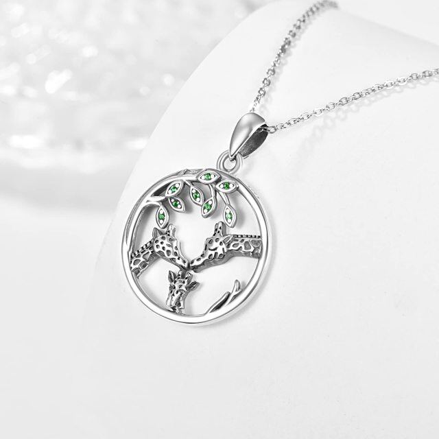 Sterling Silver Giraffe Pendant Necklace-4