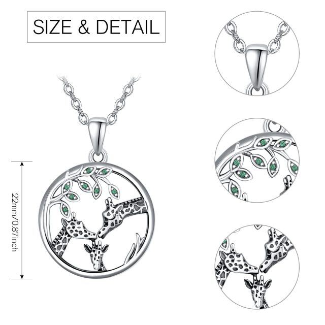 Sterling Silver Giraffe Pendant Necklace-5