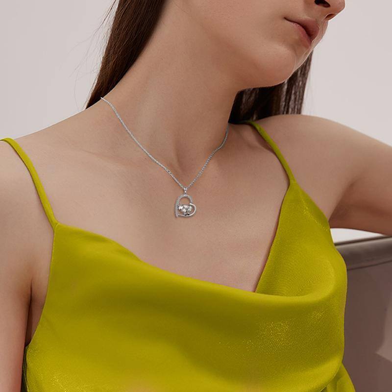 Collana con ciondolo a forma di capra in argento sterling con zirconio cubico-2