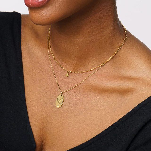 Colar em prata esterlina com nome de pedra de nascimento personalizado banhado a ouro em camadas de borboleta-2