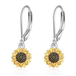 925 Sterling Silver Gold Plated Sunflower Necklace & Earrings & Ring-41