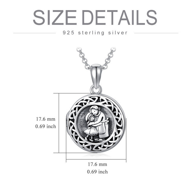 Collier en argent sterling avec pendentif photo personnalisé Grand-mère et nœud celtique-3