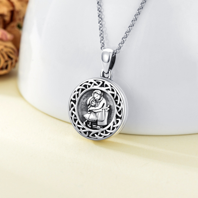 Collier en argent sterling avec pendentif photo personnalisé Grand-mère et nœud celtique-6