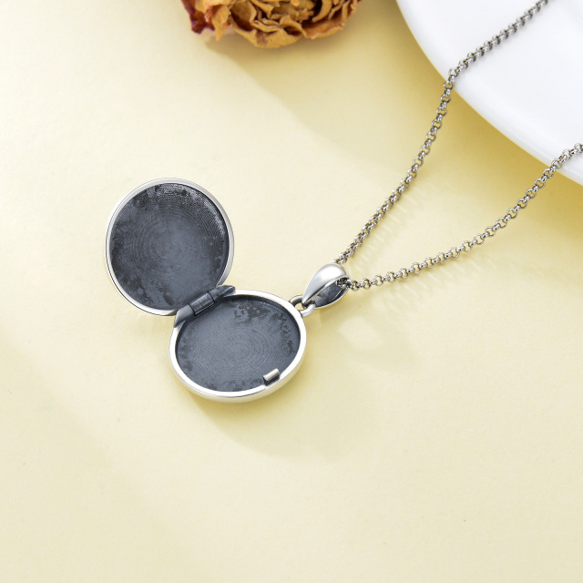 Collana in argento sterling con medaglione personalizzato con foto della nonna e nodo celtico-7