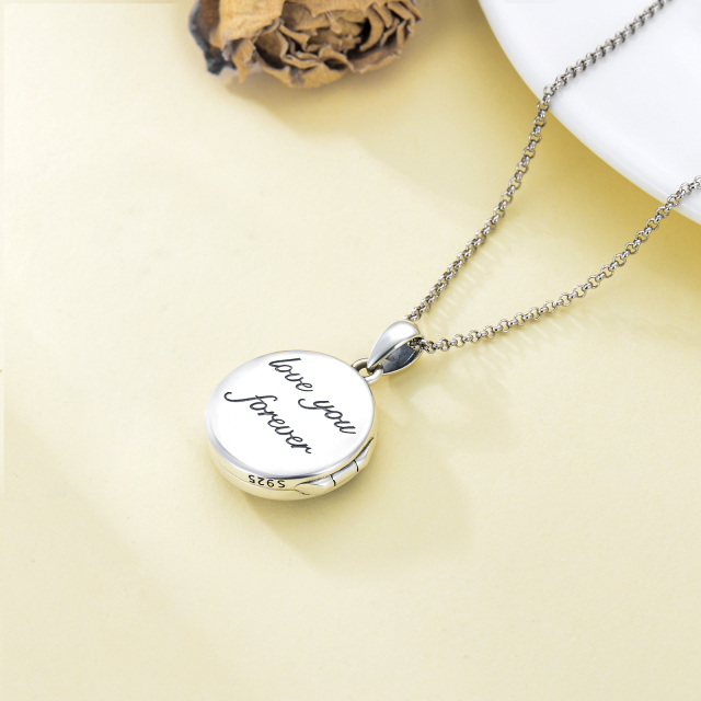 Collana in argento sterling con medaglione personalizzato con foto della nonna e nodo celtico-8