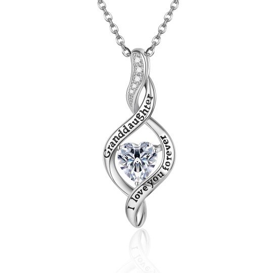 Sterling Silver Cubic Zirconia Grandmother Pendant Necklace