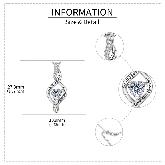 Sterling Silver Cubic Zirconia Grandmother Pendant Necklace-5