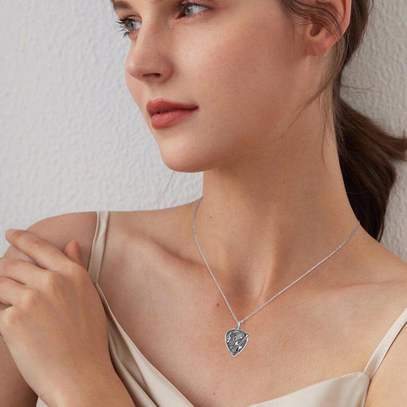 Sterling Silver Guitar Remember Me Cremation Urn Necklace for Ashes-2