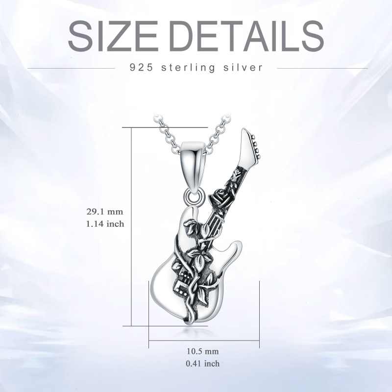 Sterling Silver Guitar Urn Necklace for Ashes-5