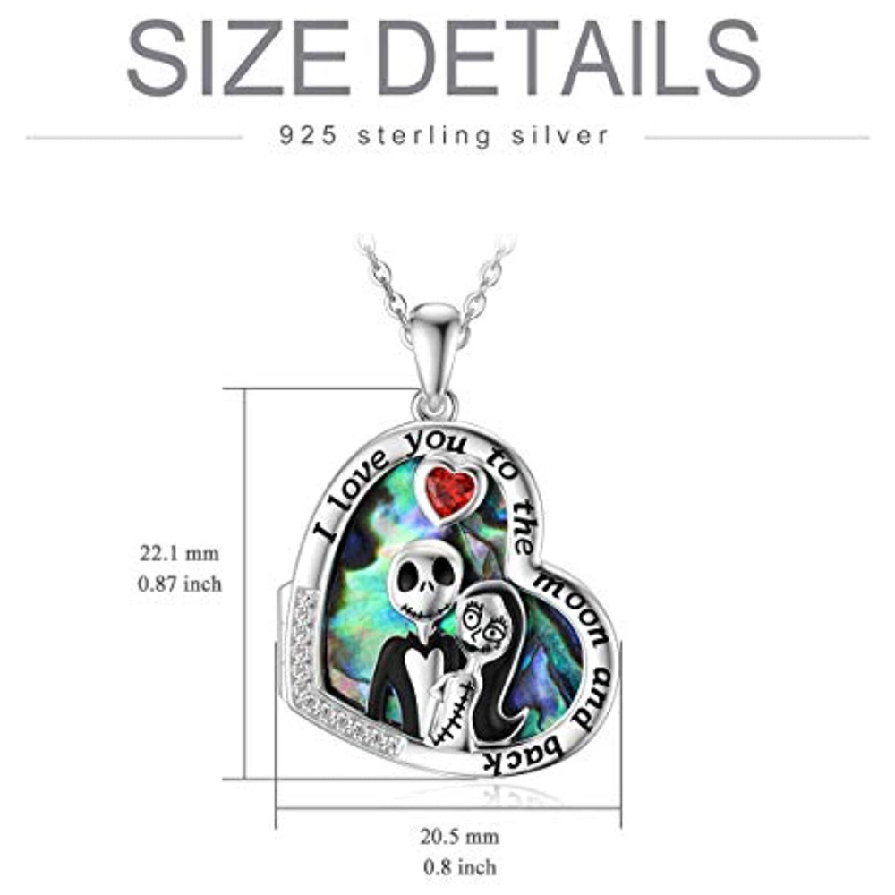 Crânio personalizado 925 Silve Abalone Marisco Foto Medalhão Colares Presentes para Ela-6