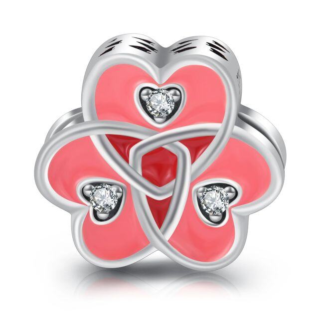 Sterling Silver Cubic Zirconia Heart Bead Charm-1