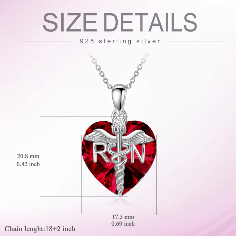 Collar Colgante Corazón de Plata de Ley-5