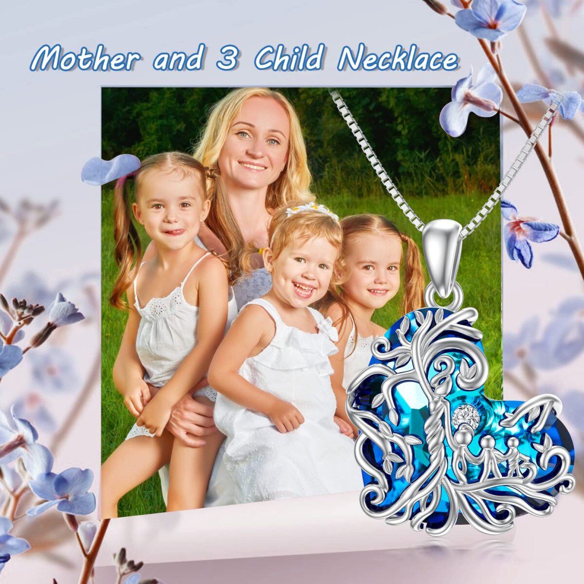 Sterling Silver Heart Crystal Tree Of Life Pendant Necklace For Grandmother Mother Daughter-6