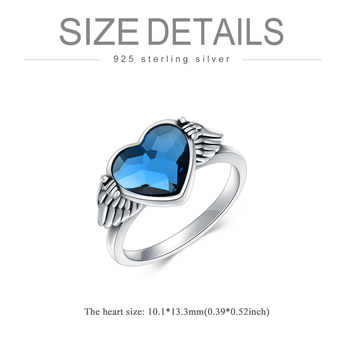 Sterling Silver Heart Crystal Urn Ring-6