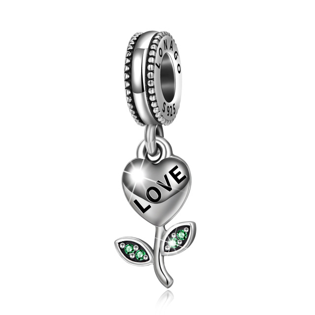 Sterling zilveren hart hanger charm met gegraveerd woord-1