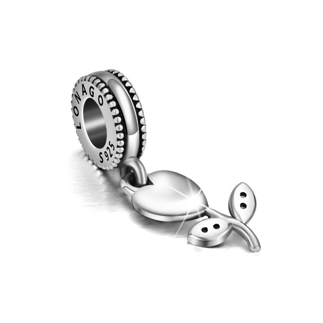 Sterling zilveren hart hanger charm met gegraveerd woord-3