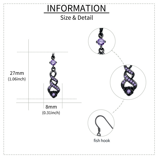 Brincos de gota de coração de zircônia cúbica de prata esterlina-5