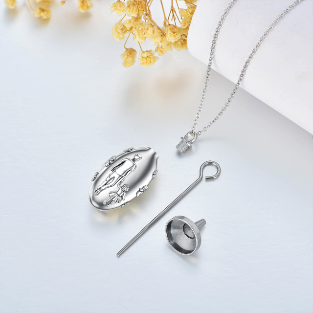 Collana di urne in argento sterling con cuore di padre e figlia per le ceneri-4