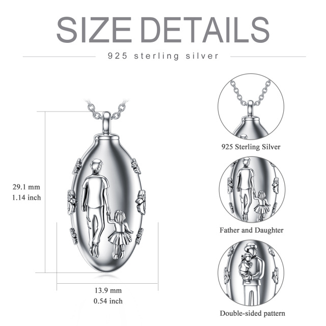 Sterling zilveren hart vader & dochter urnenketting voor as-5