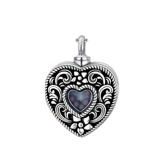 Collana per urna in argento sterling con cuore e semi di senape per le ceneri