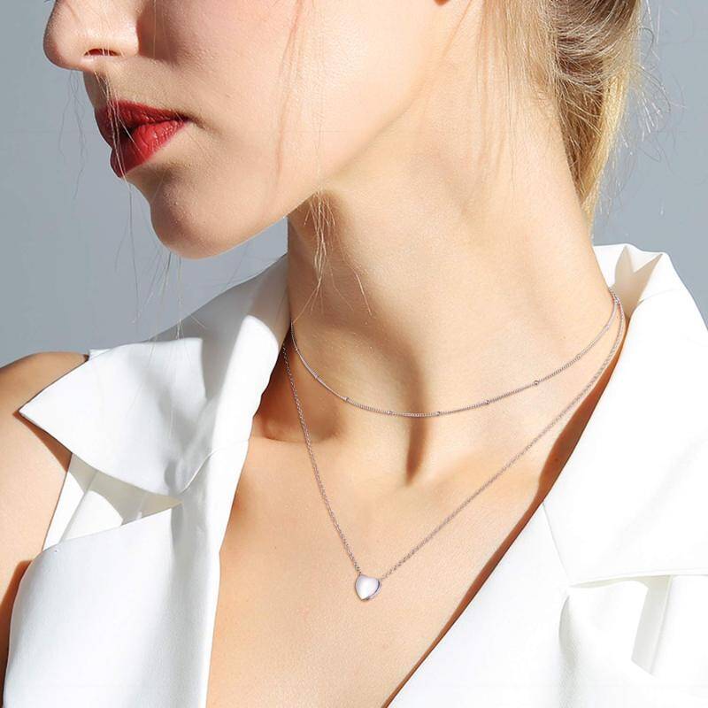 قلادة من الفضة الإسترلينية على شكل قلب-2