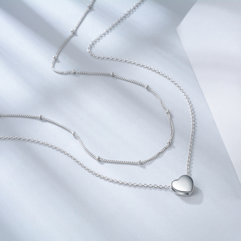 قلادة من الفضة الإسترلينية على شكل قلب-3