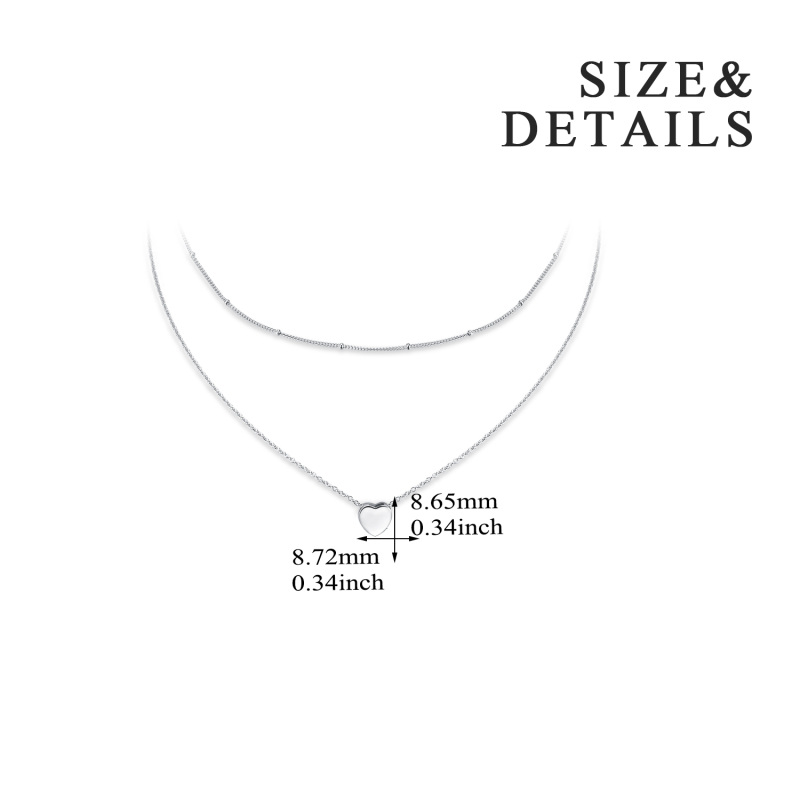 قلادة من الفضة الإسترلينية على شكل قلب-5