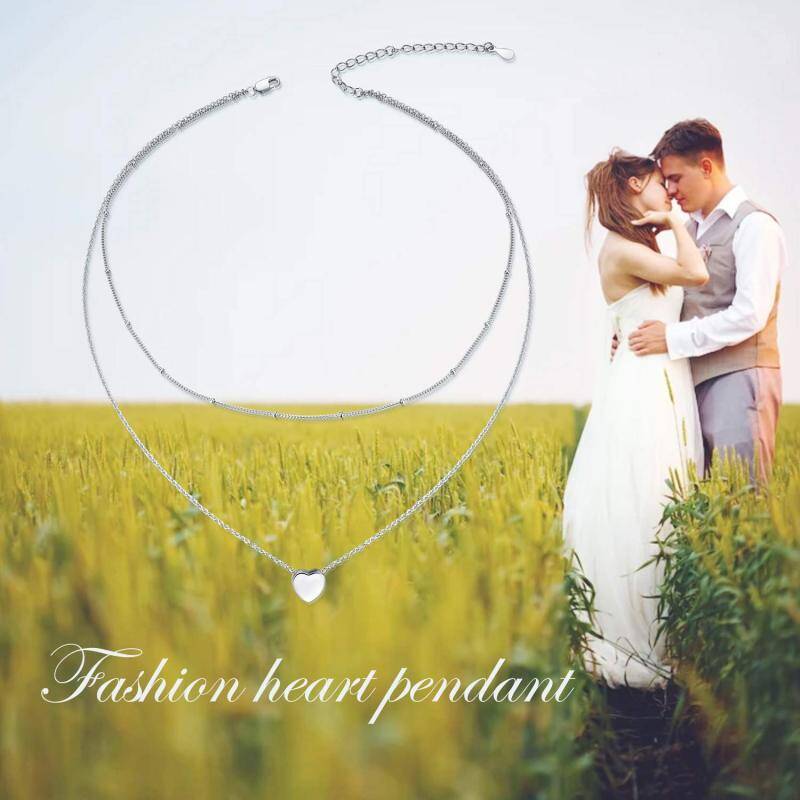 قلادة من الفضة الإسترلينية على شكل قلب-7