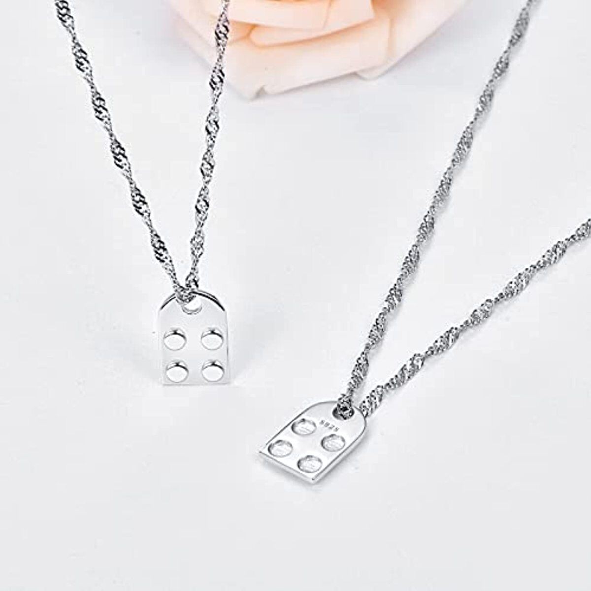 Collier en argent sterling avec pendentif cœur et serrure-4