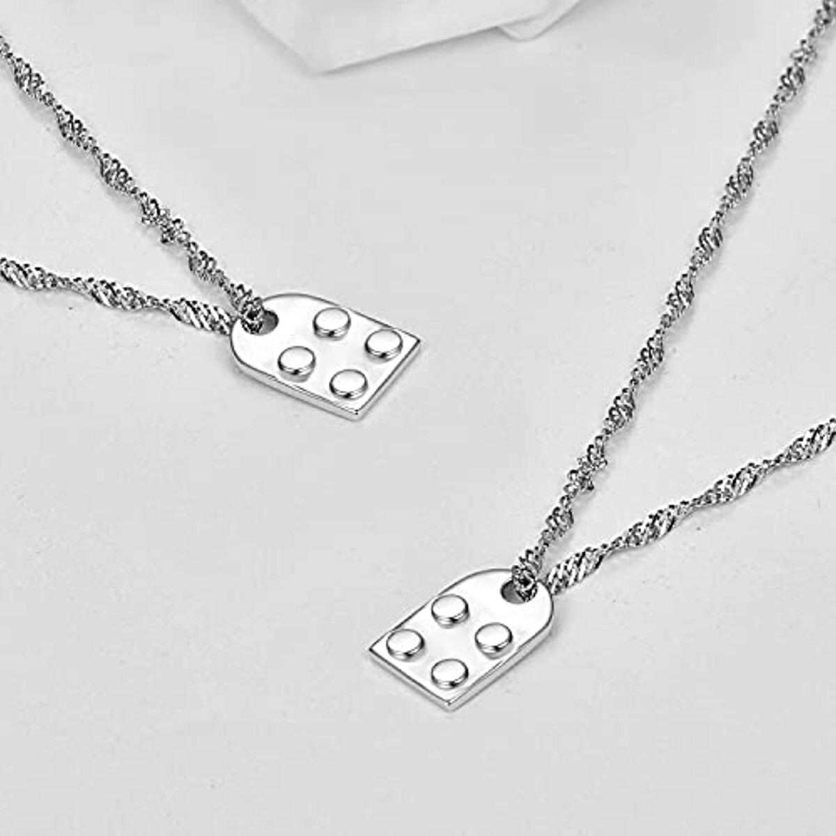 Collana con ciondolo a forma di cuore e lucchetto in argento sterling-5