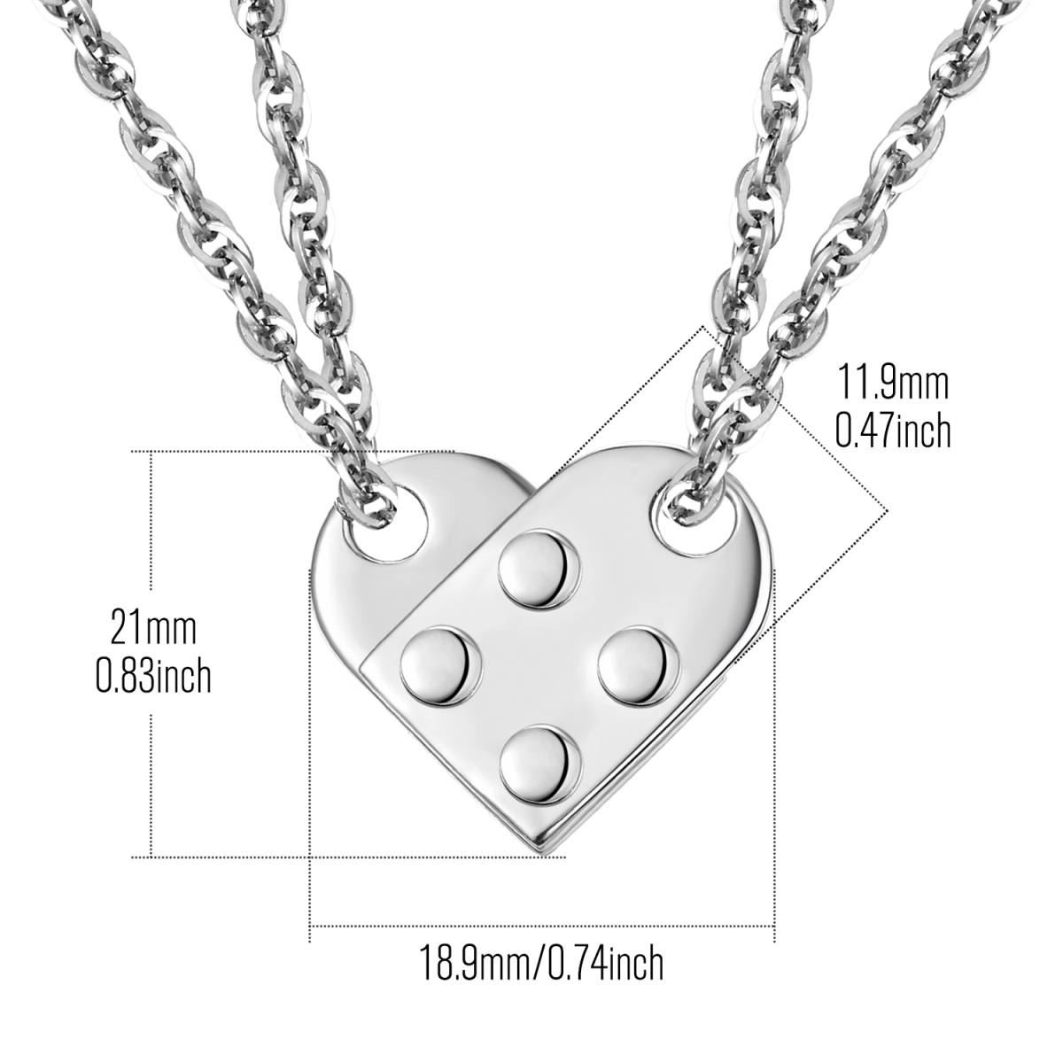 Collana con ciondolo a forma di cuore e lucchetto in argento sterling-6