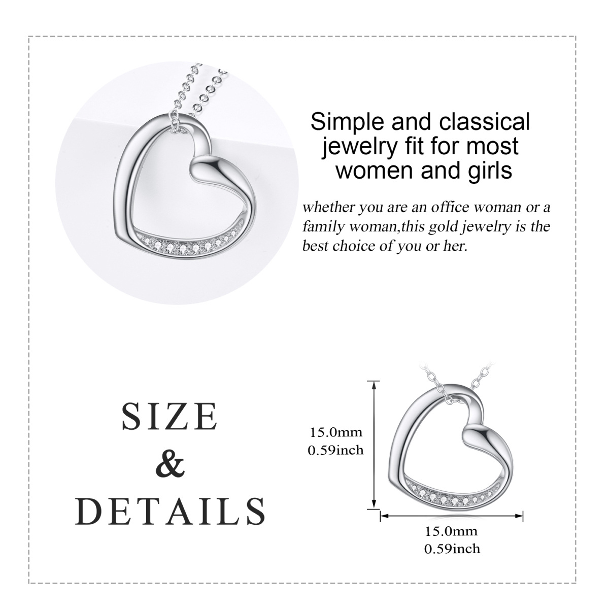 Halskette mit Herzanhänger aus Sterlingsilber mit Zirkonia-5