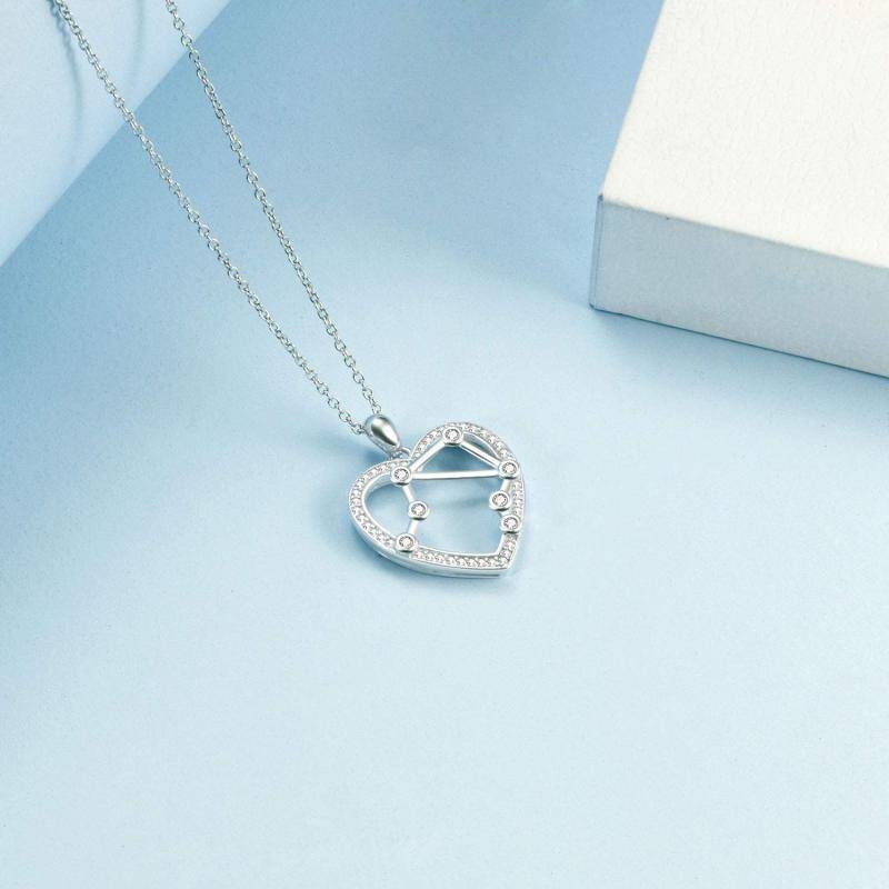 Halskette mit Herzanhänger aus Sterlingsilber mit Zirkonia-3