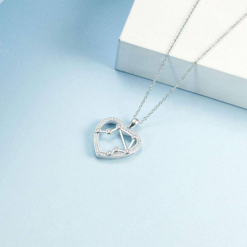 Halskette mit Herzanhänger aus Sterlingsilber mit Zirkonia-4