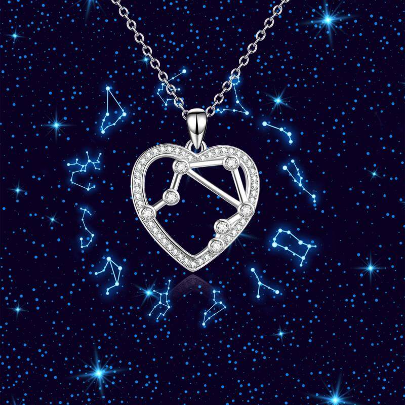 Halskette mit Herzanhänger aus Sterlingsilber mit Zirkonia-5