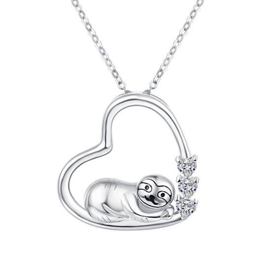 Collana con ciondolo a forma di cuore in argento sterling