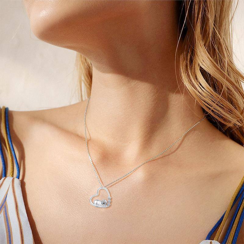 Sterling Silver Heart Pendant Necklace-6