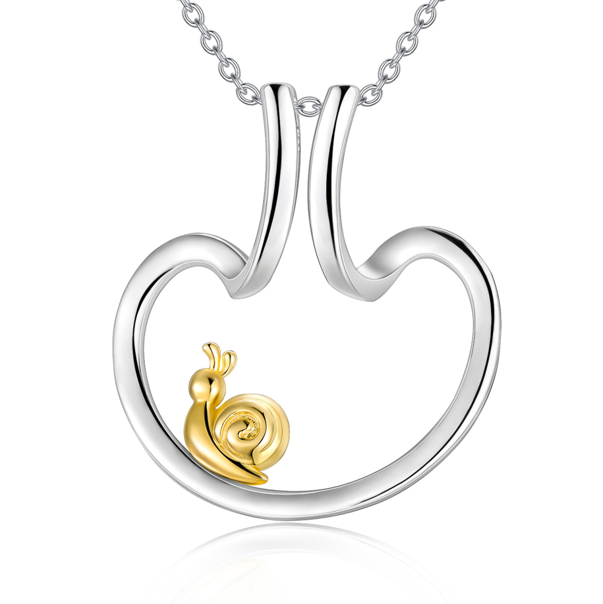 Collana con ciondolo a forma di cuore in argento sterling-1