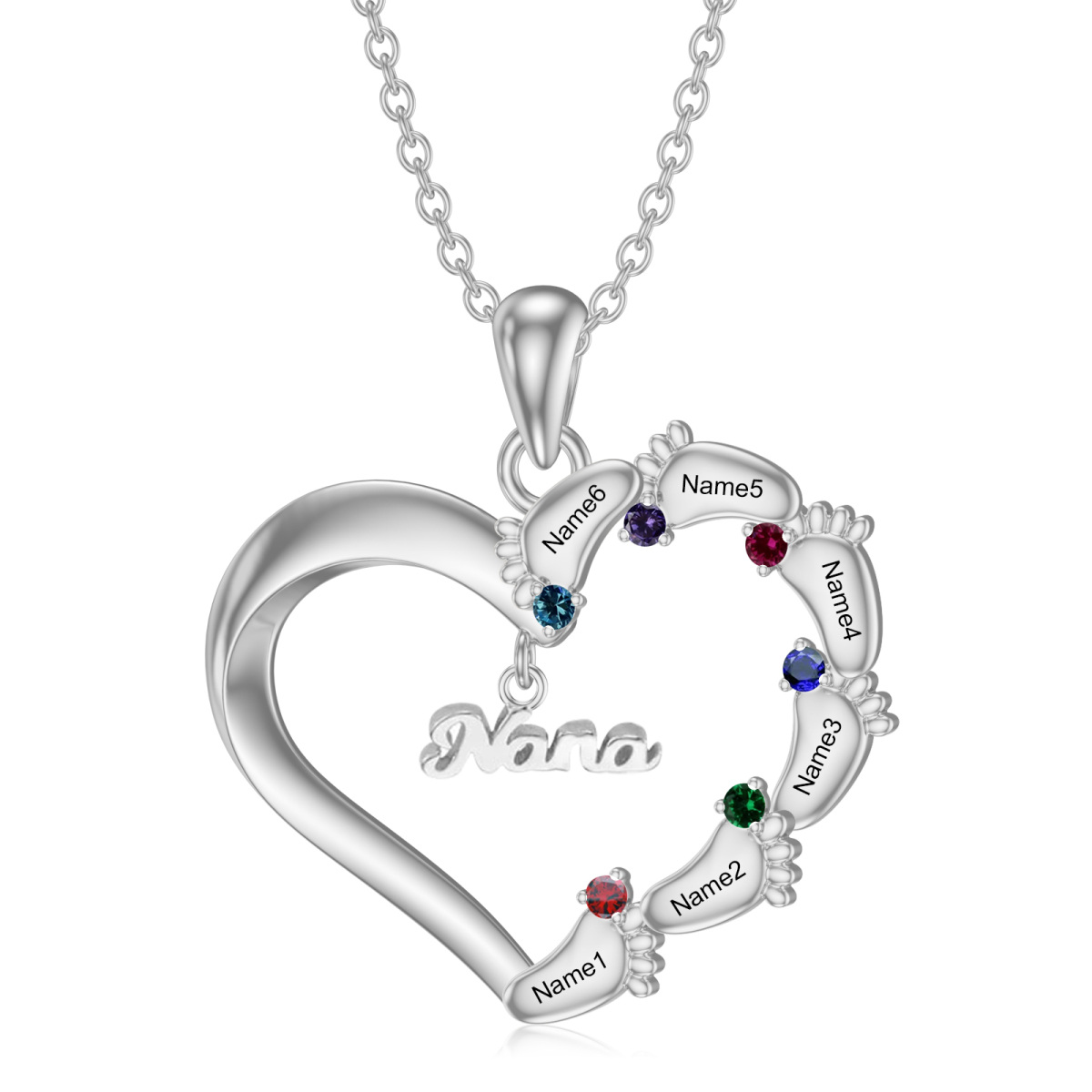 Collana con ciondolo a cuore in argento sterling con zirconia cubica-1