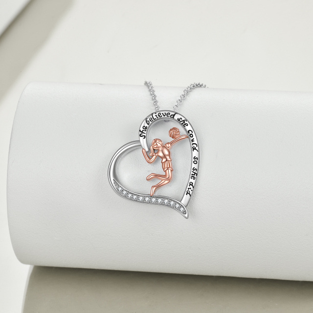 Sterling Zilveren Cubic Zirconia Hart Hanger Ketting Ze Geloofde Dat Ze Kon Dus Ze Deed-4