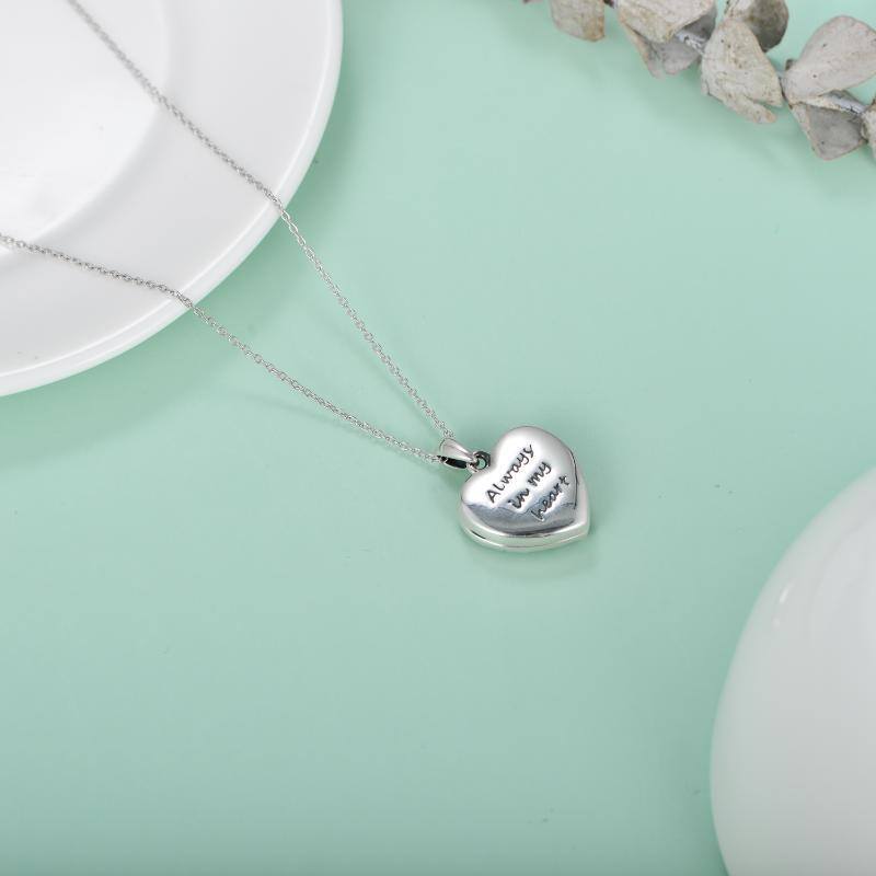 Sterling Zilveren Roos Gepersonaliseerde Foto Hart Gegraveerde Ketting voor Vrouwen Mannen-3