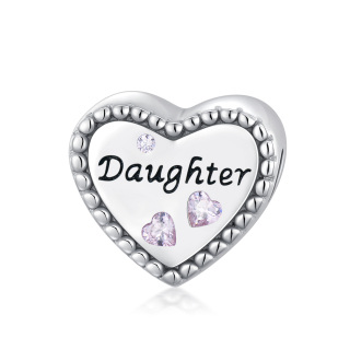 Sterling Silver Heart Cubic Zirconia Personalized Photo & Auntie Bead Charm For Grandmother Mother Sisters Auntie-4