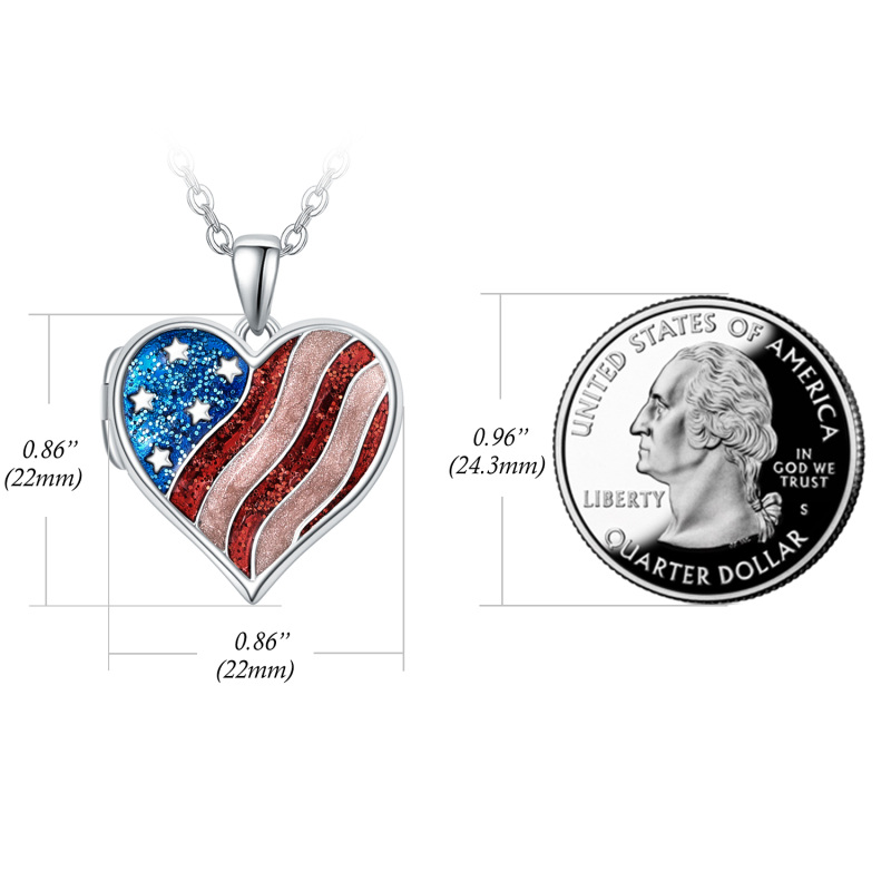 Sterling Silver Heart Personalized Photo Locket Necklace-4