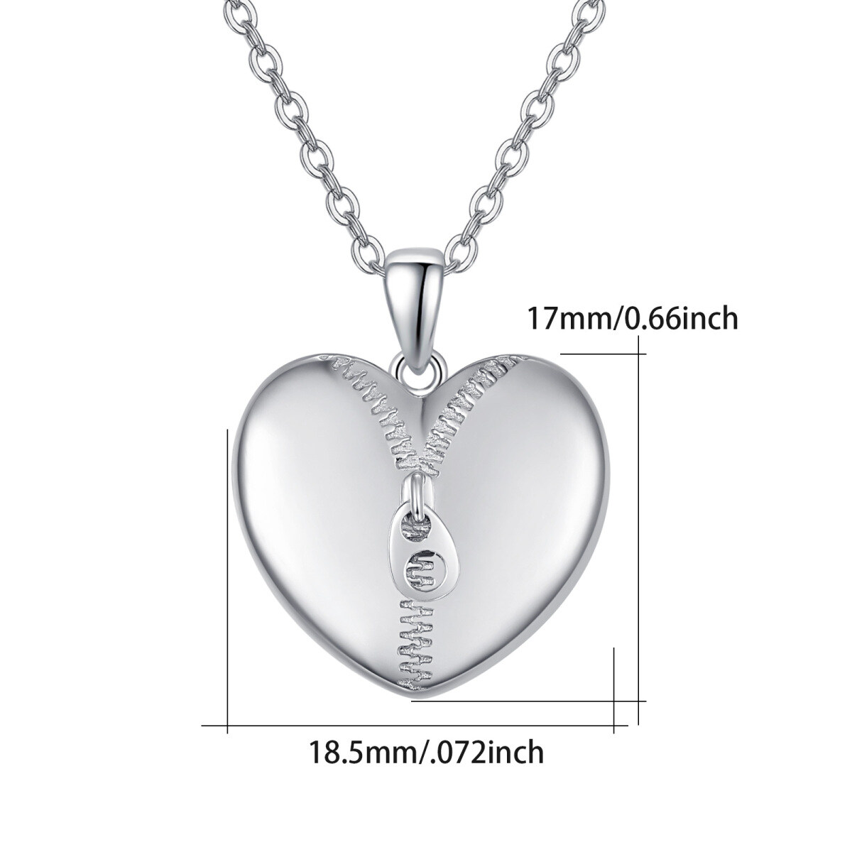 Collana con medaglione personalizzato con cuore in argento sterling-6