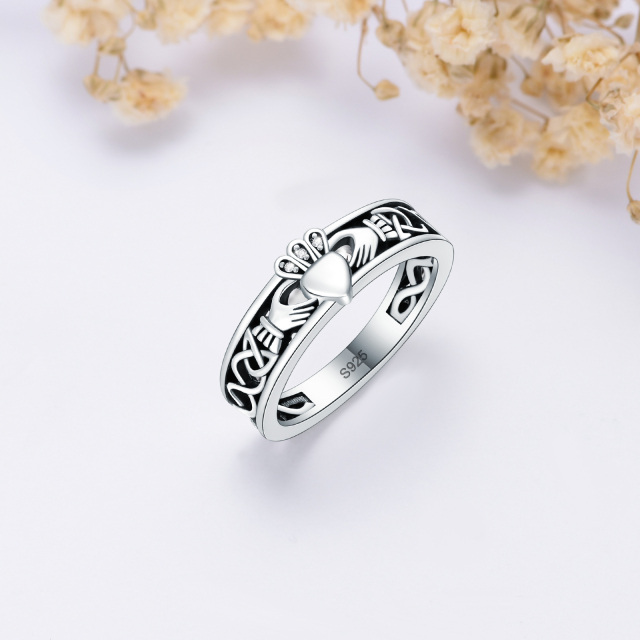 Bague en argent sterling avec coeur-2