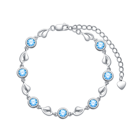 Sterling Silber Herz Runde Charm Armband