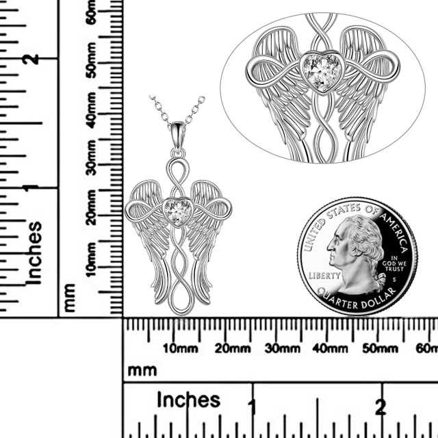 Halskette mit Kreuzanhänger in Herzform aus Sterlingsilber mit Zirkonia-5